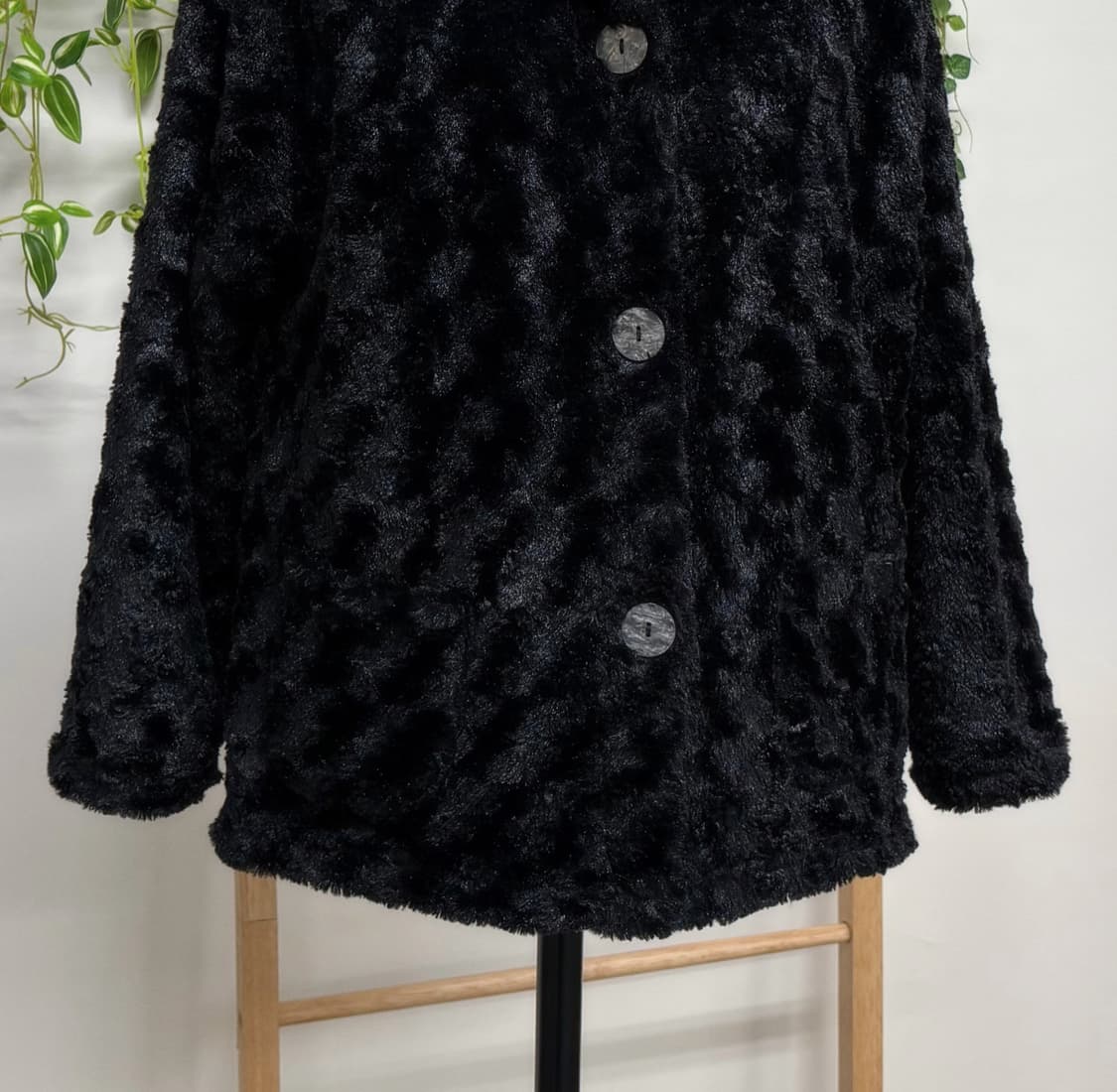 JPN/ 블랙 털 자켓 코트 숏코트 크롭코트 블랙퍼  상품이미지3