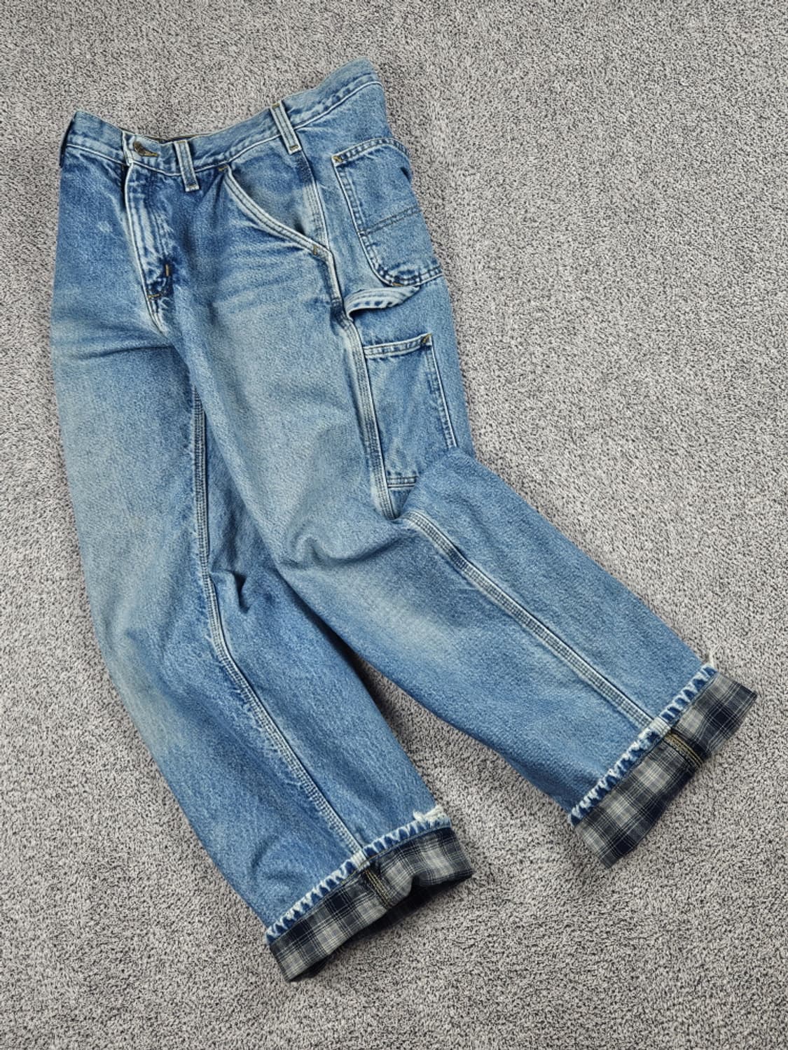 칼하트 헤비 플란넬 체크 데님 워크 팬츠 ( 31" ) / 10047 상품이미지2