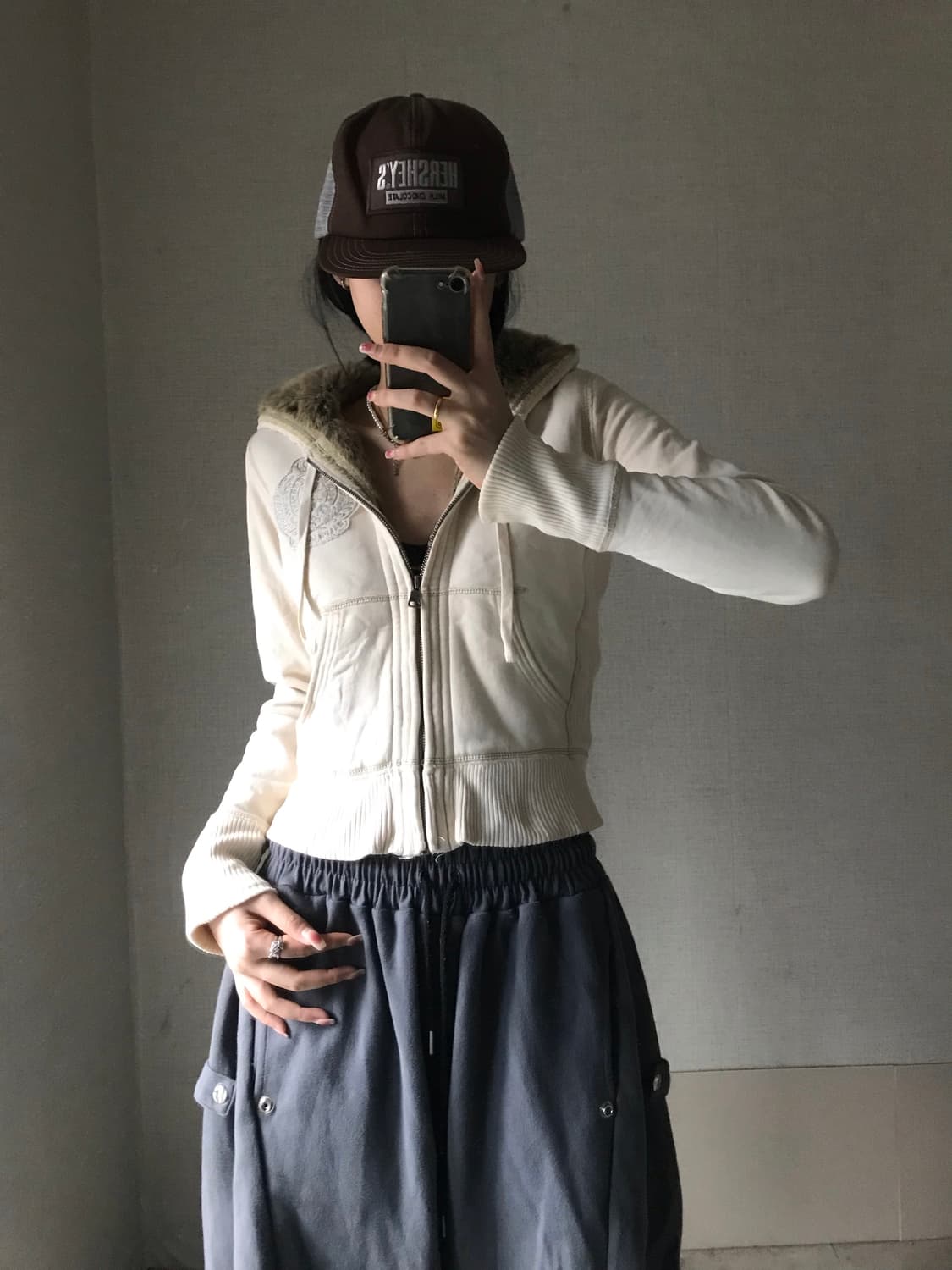폴로 아이보리 울프죠 후드집업 상품이미지2