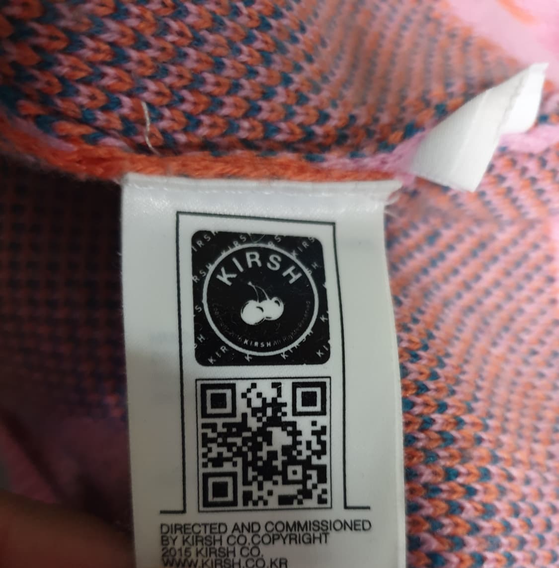 키르시 크롭 아가일 니트 핑크 (M) 상품이미지4