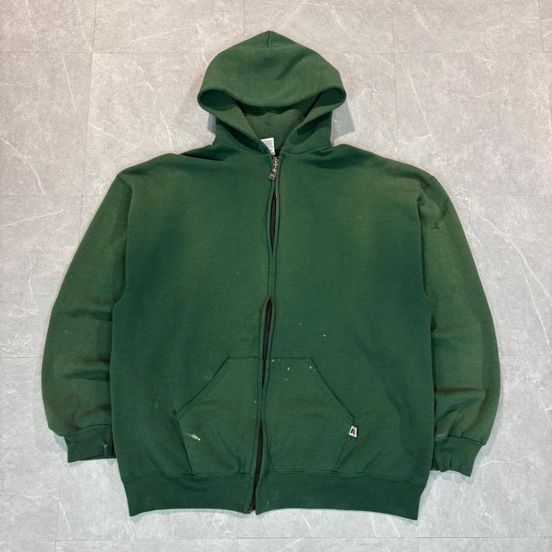 90s 러셀 애슬레틱 페이드 후드집업 그린 상품이미지1