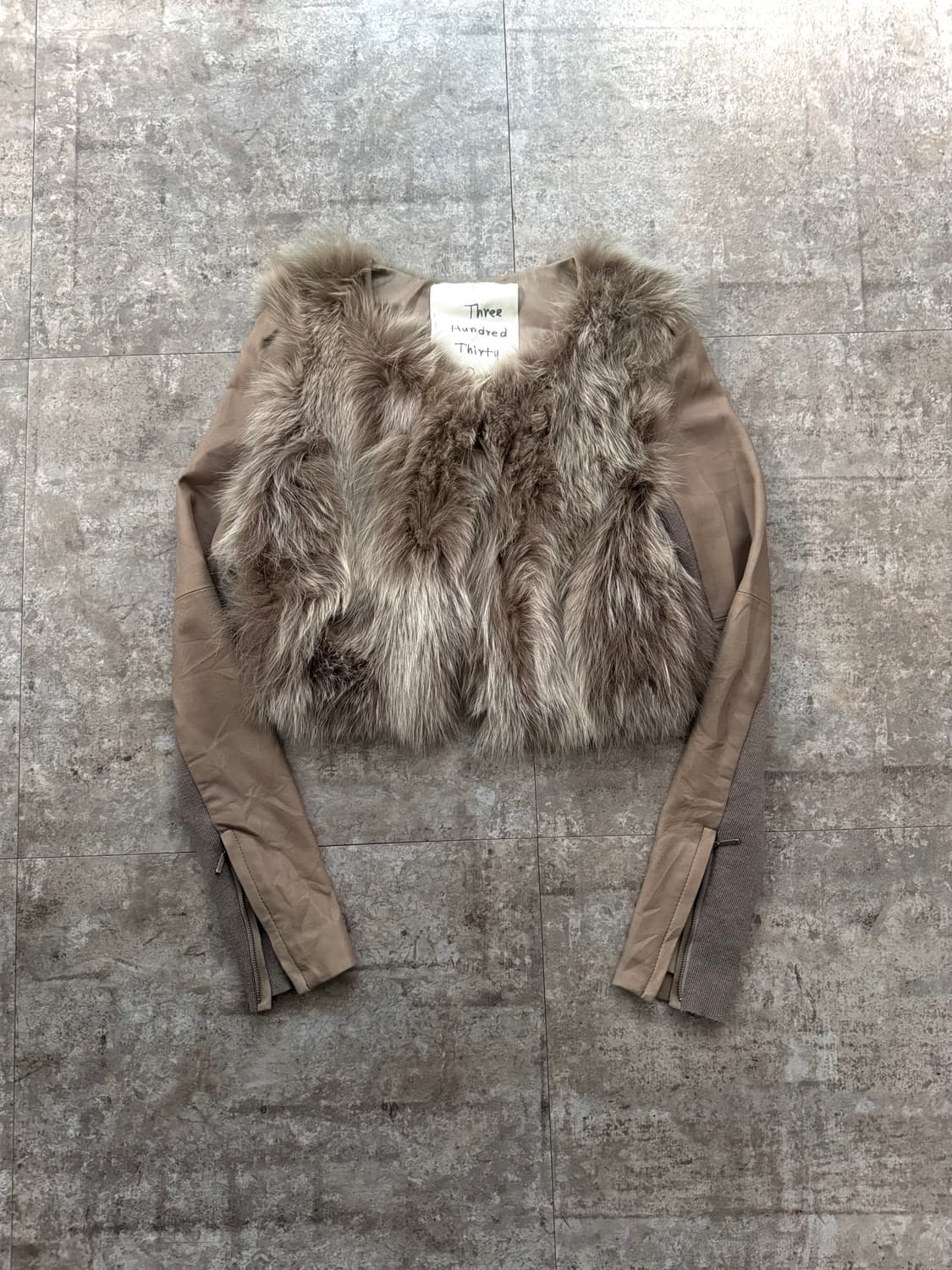 리얼 레더 폭스 퍼 크롭 자켓 상품이미지2