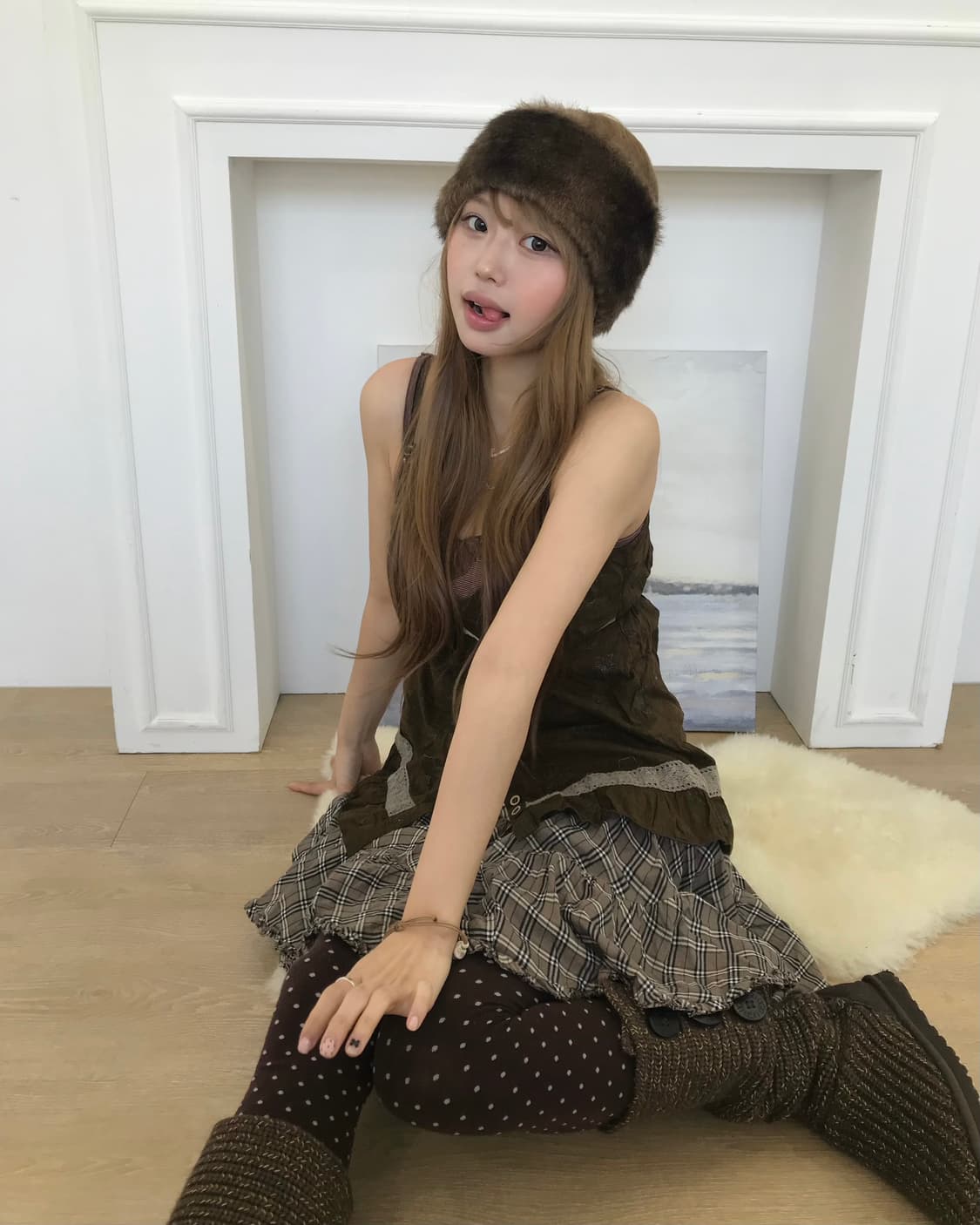 버버리 모카무스 브라운 모리걸 하구미 코디세트 상품이미지3