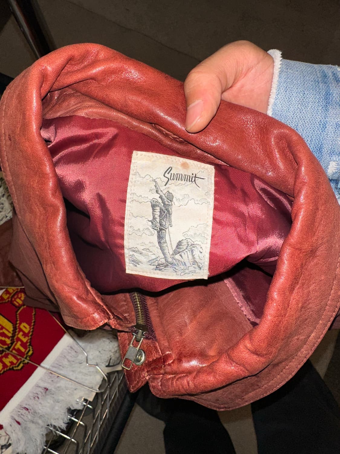 90’s Japanese Shel leather aging jacket 상품이미지10