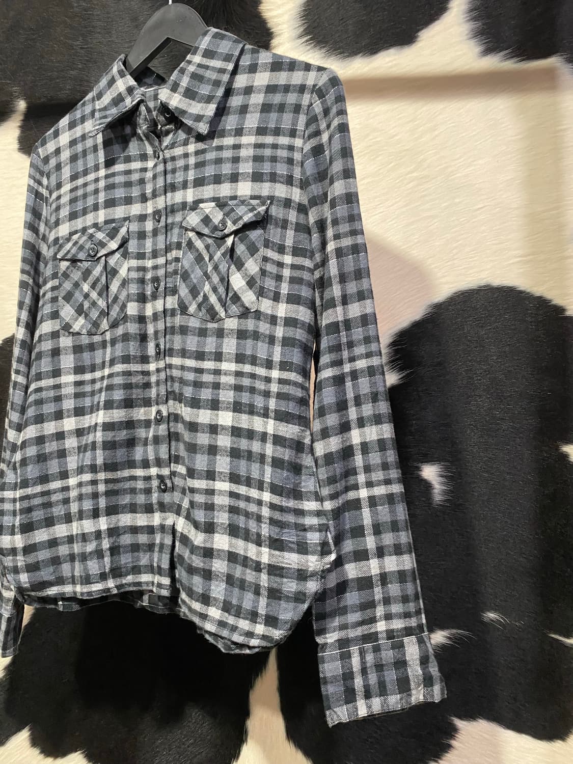 Grazie 슬림핏 포켓 디테일 체크셔츠 상품이미지3