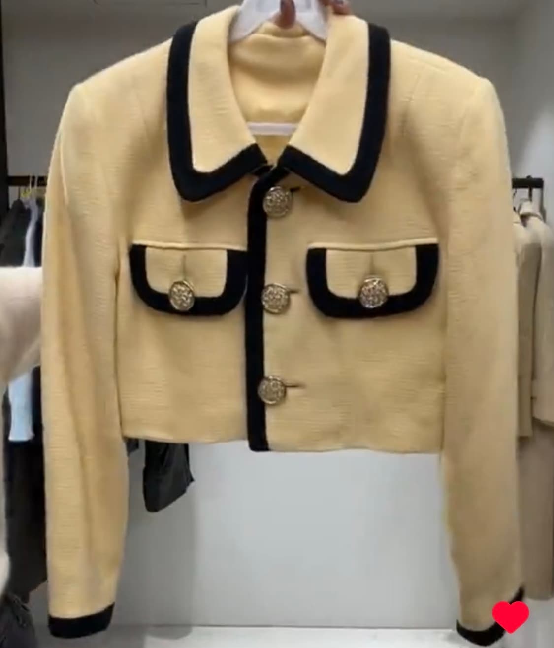 옐로 블랙라인 울 크롭 빈티지 자켓 상품이미지2