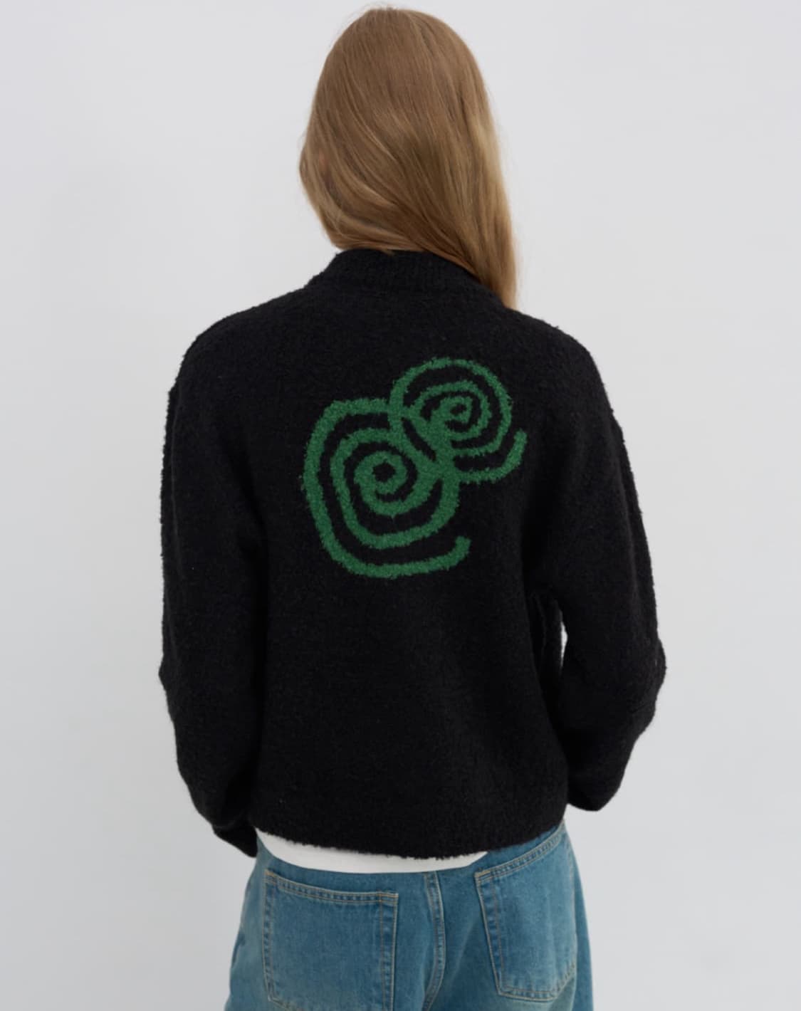 엔조블루스 부클 니트 집업 블랙 상품이미지1