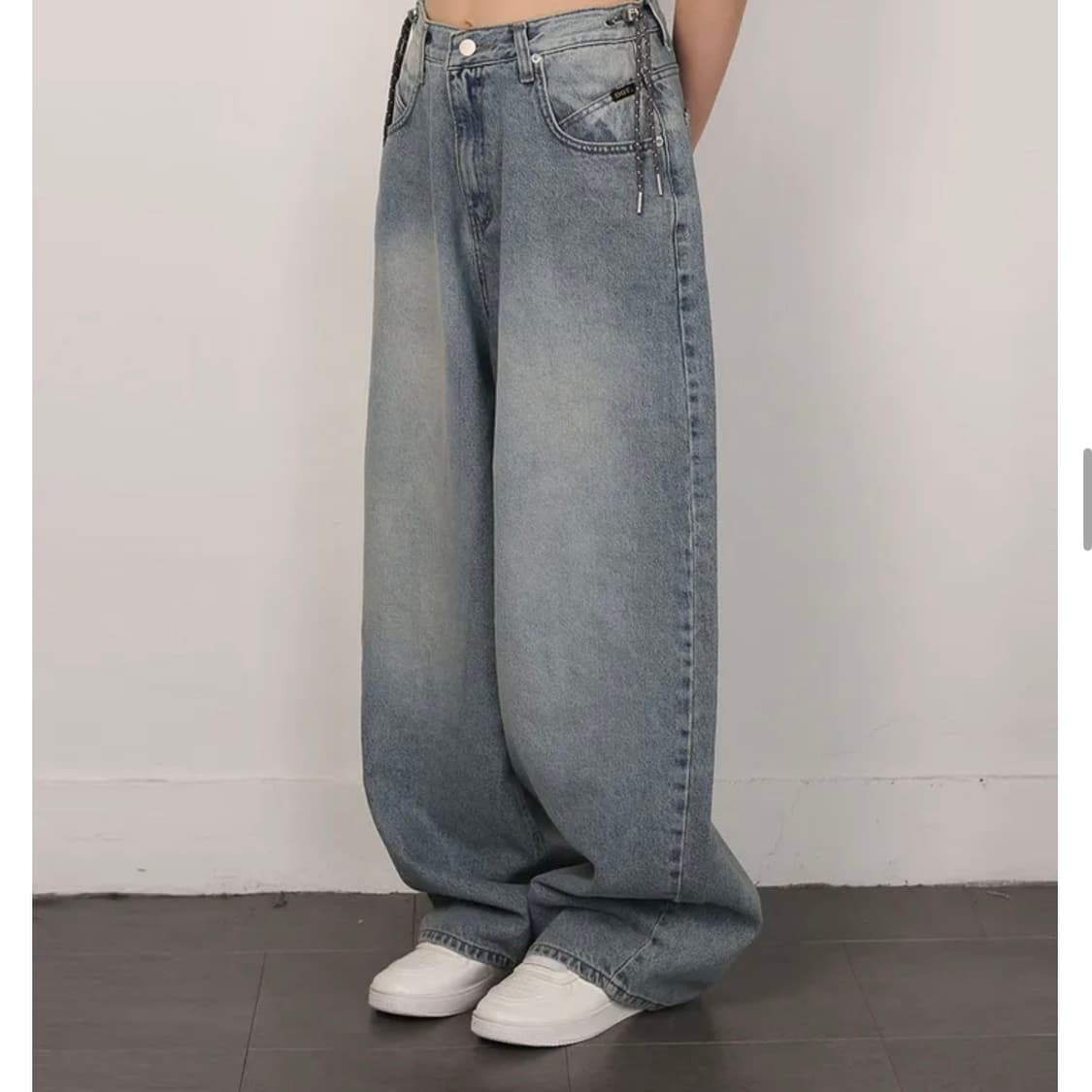 ootj 그레이 데님 벌룬핏 청바지, S, 새상품 상품이미지2