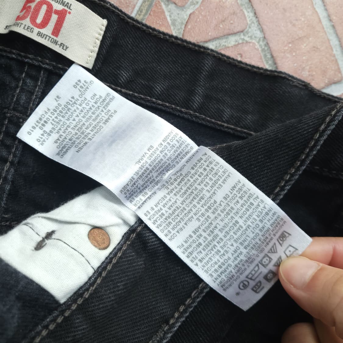 빈티지 리바이스 501 흑청 데님 팬츠 40/30 상품이미지7