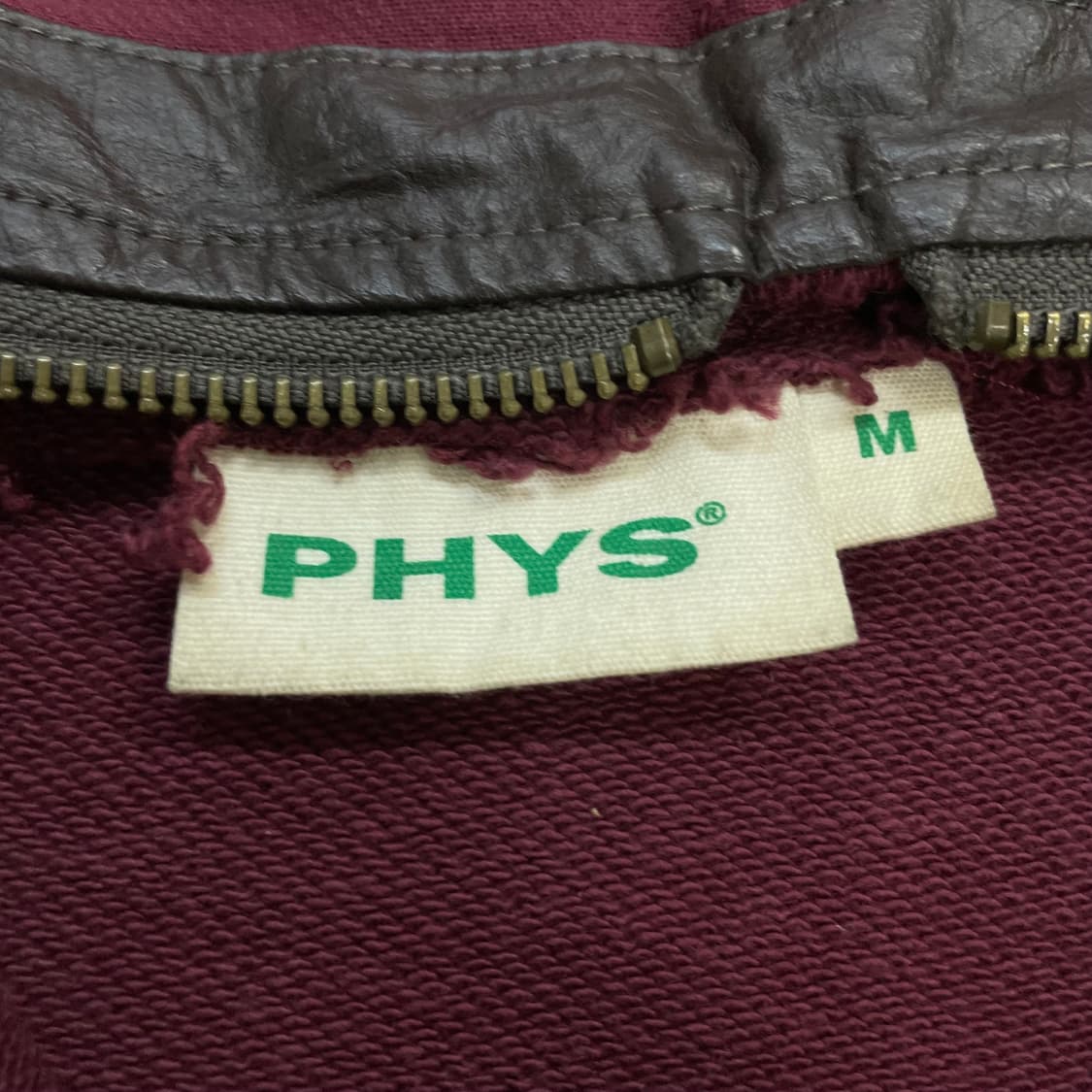 Phys 재패니즈 빈티지 펑크 풀 후드집업 버건디 상품이미지6