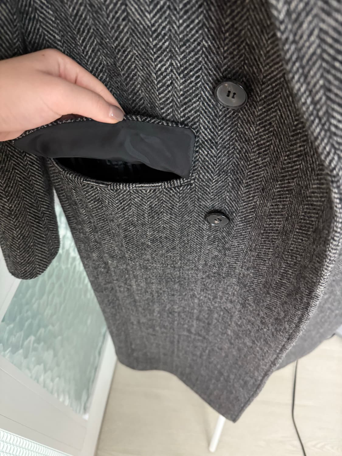 던스트 울 헤링본코트 xs 상품이미지6