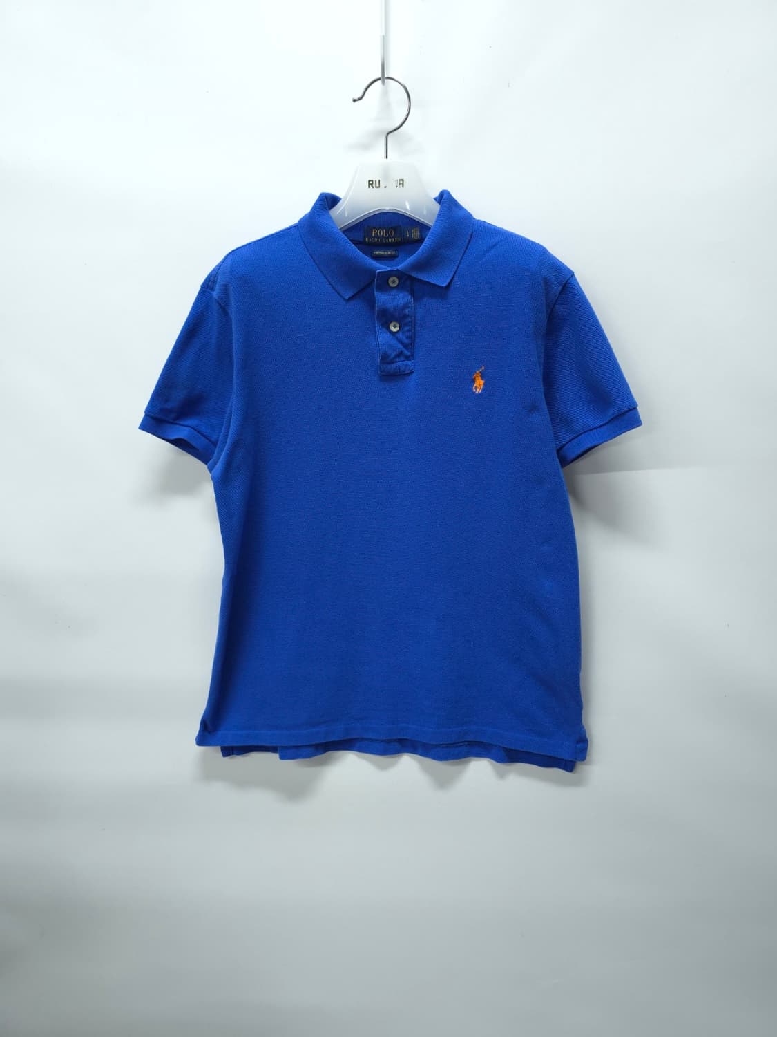 폴로 랄프로렌 커스텀 슬림핏 피케 반팔 티셔츠 블루(95) 상품이미지1