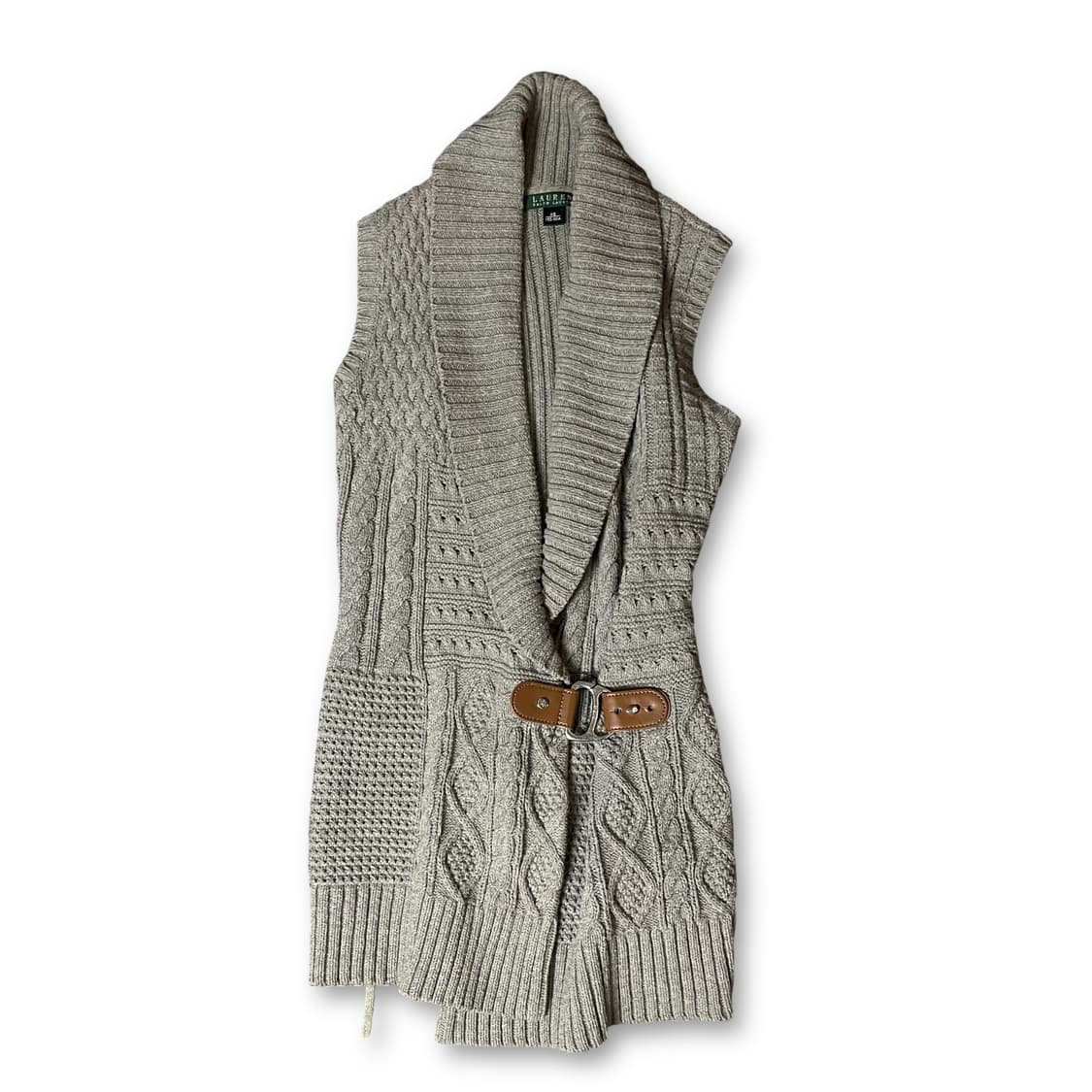 폴로랄프로렌 케이블 니트 가죽 벨트 베스트 XS 상품이미지1