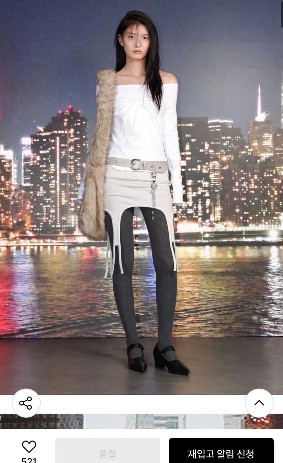 cerric GARTER COTTON SKIRT LIGHT GRAY  상품이미지2