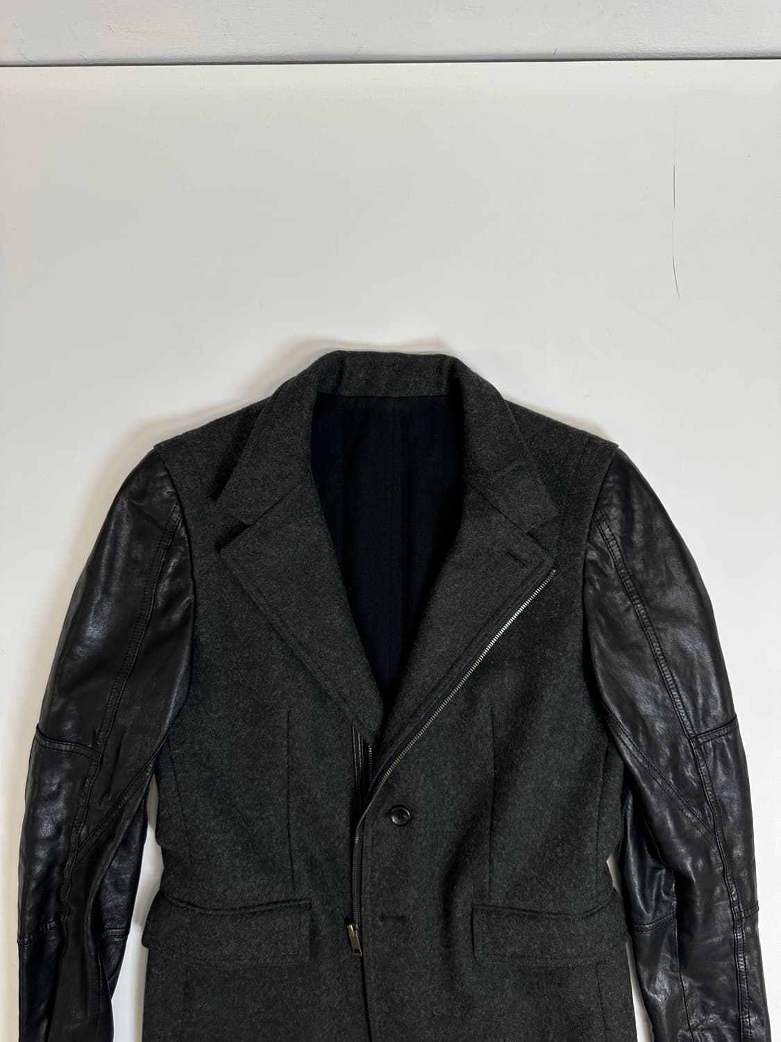 솔리드옴므우명미 양가죽 울 콤비 자켓 블레이저  상품이미지3