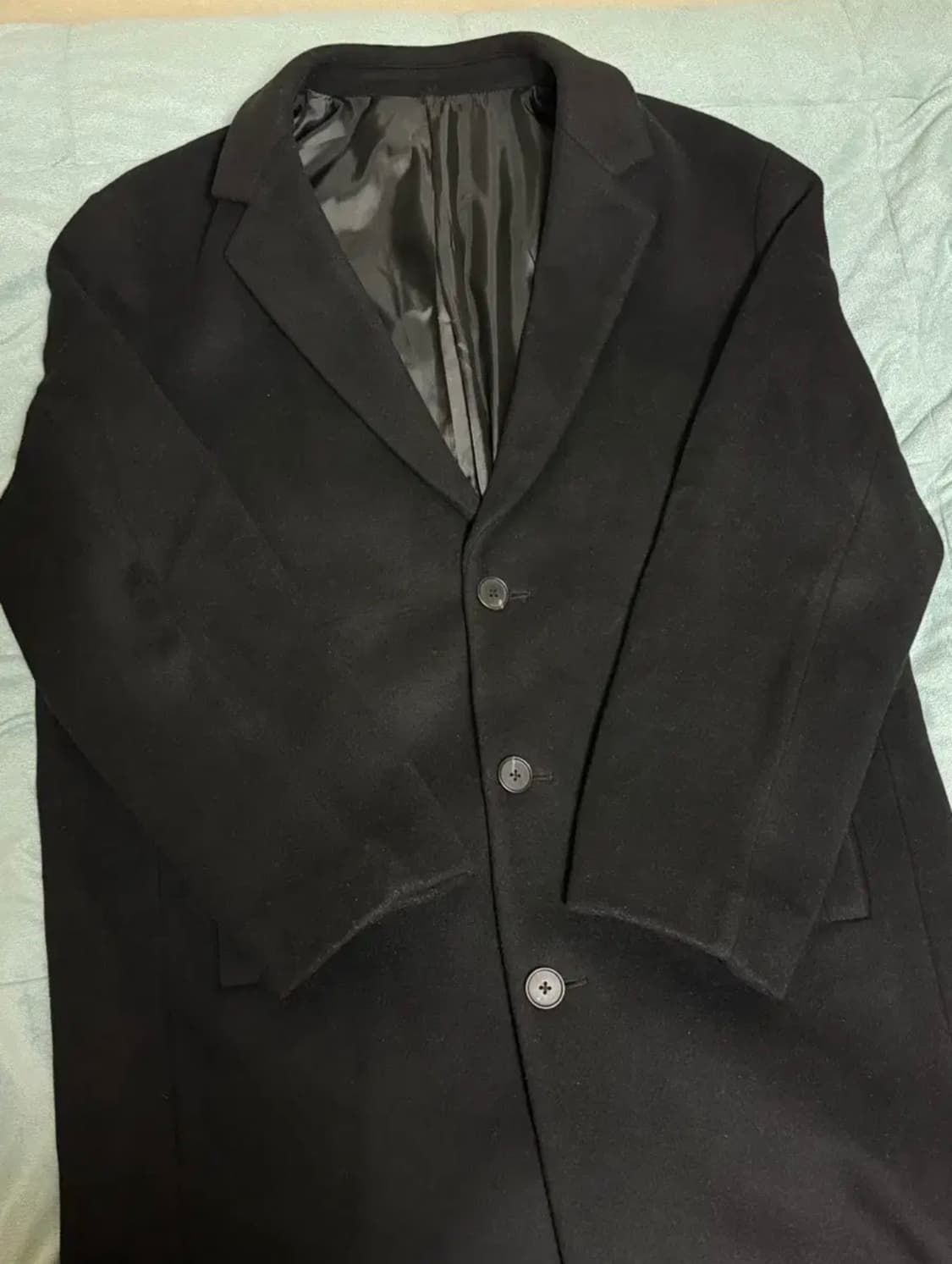 무탠다드 캐시미어 블렌드 오버사이즈 싱글코트 블랙 XL 상품이미지4