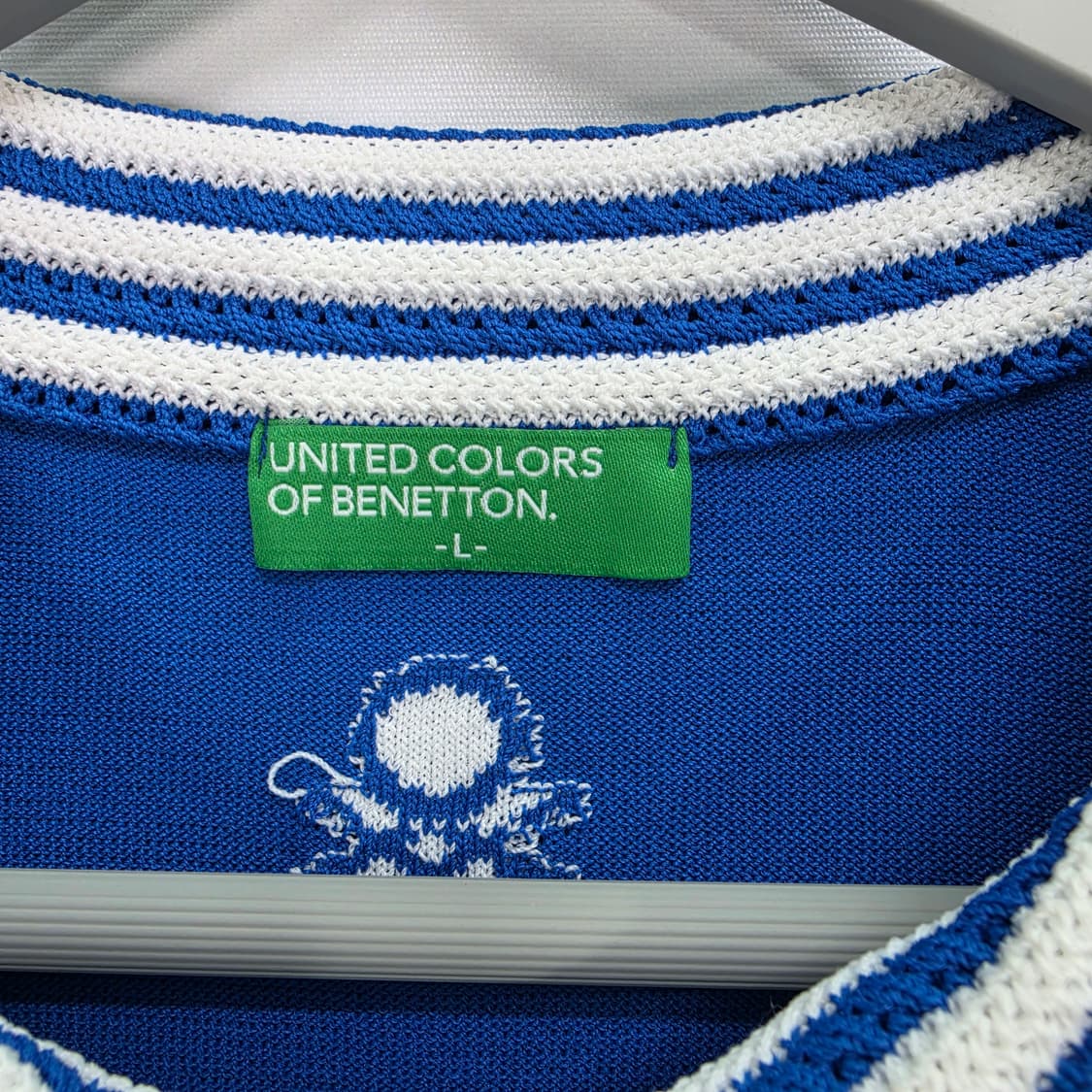 25SS 베네통 여성 반팔 칼라 니트 티셔츠 100(L)사이즈 새상품급 상품이미지9