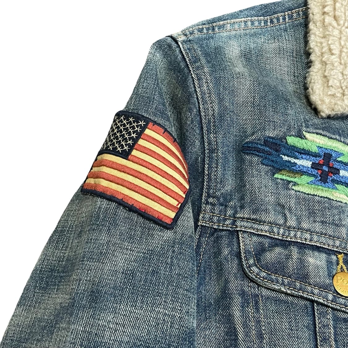 [M] 폴로 랄프로렌 아즈텍 나비호 셰르파 데님자켓 상품이미지4