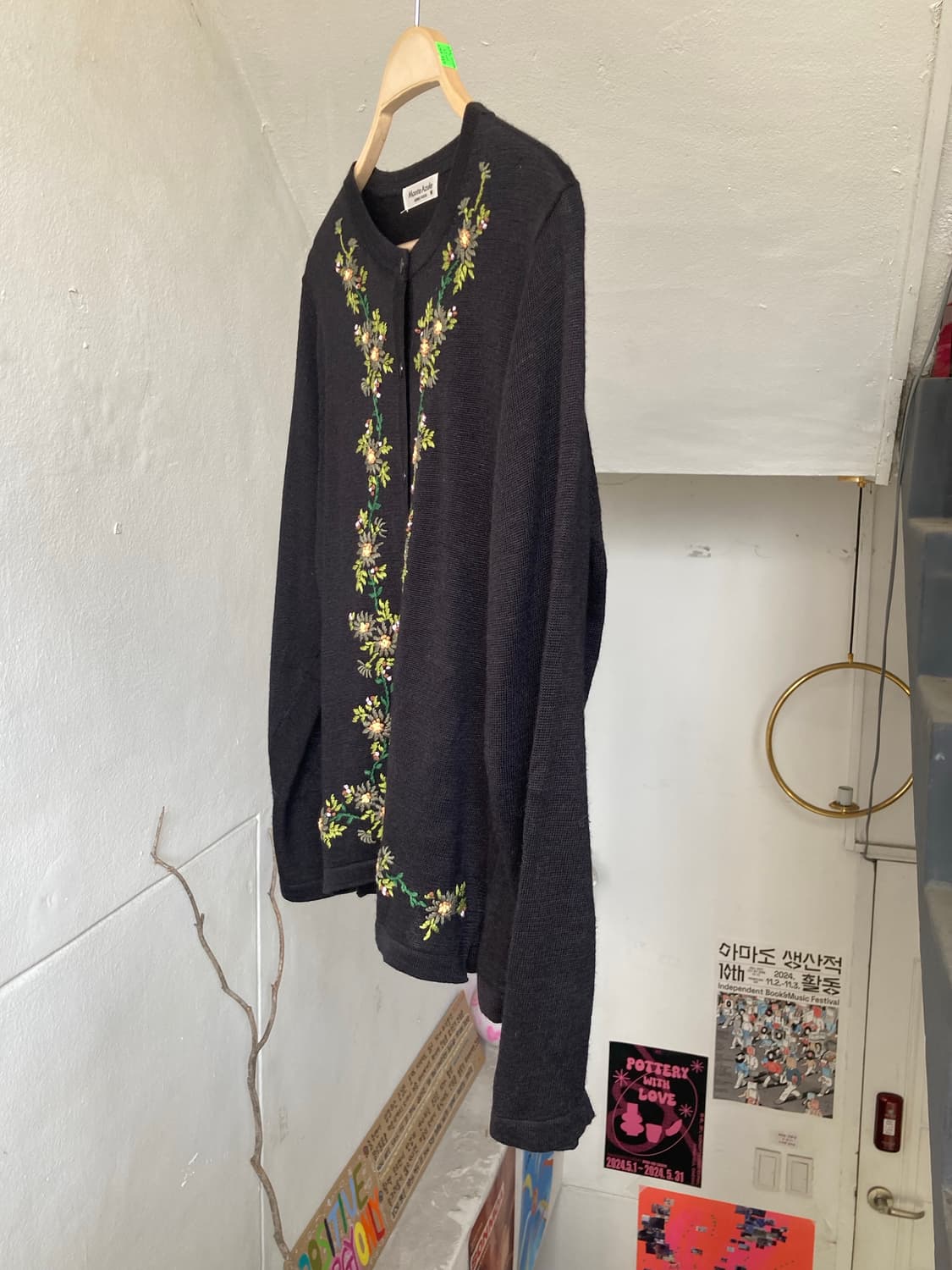 아크릴 마소재 플라워 가디건 상품이미지5