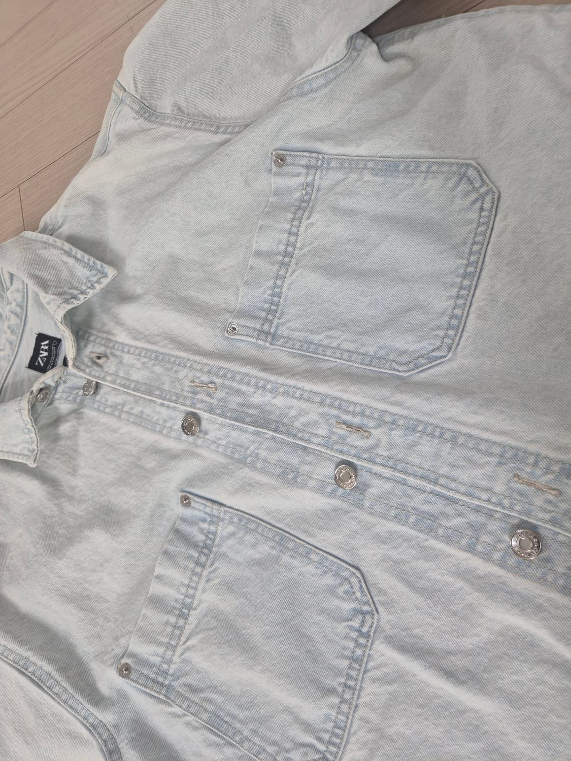 자라 워시드 데님 셔츠 자켓 상품이미지4