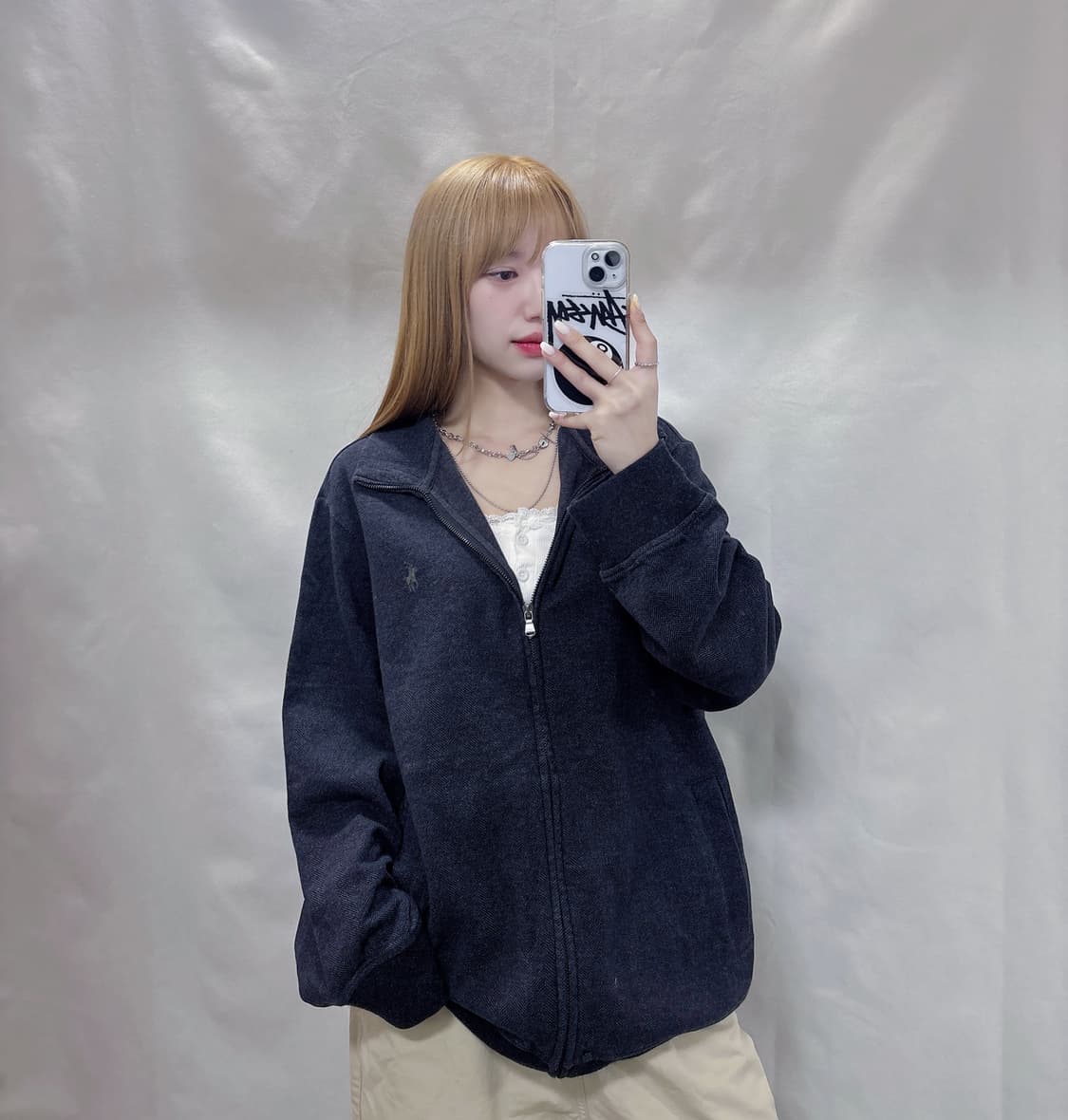 폴로 랄프로렌 그레이 포니 니트집업  상품이미지1