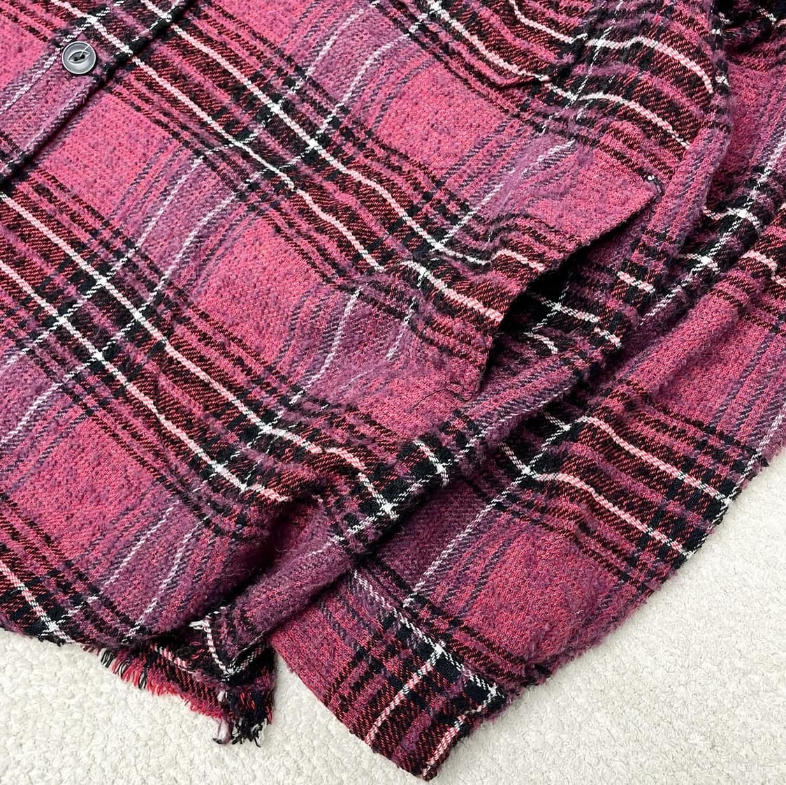 디젤 퍼플 울 블렌드 타탄 체크 셔츠  상품이미지4