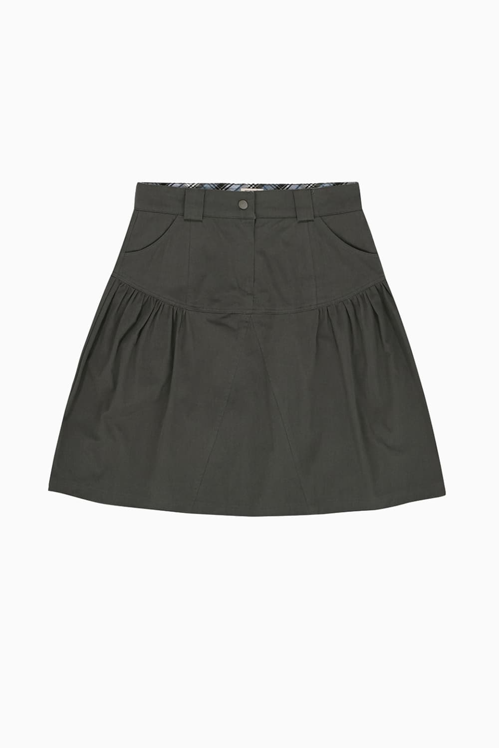 오헤시오 치마 LOW SHIRRING MIDI SKIRT, KHAKI 상품이미지1