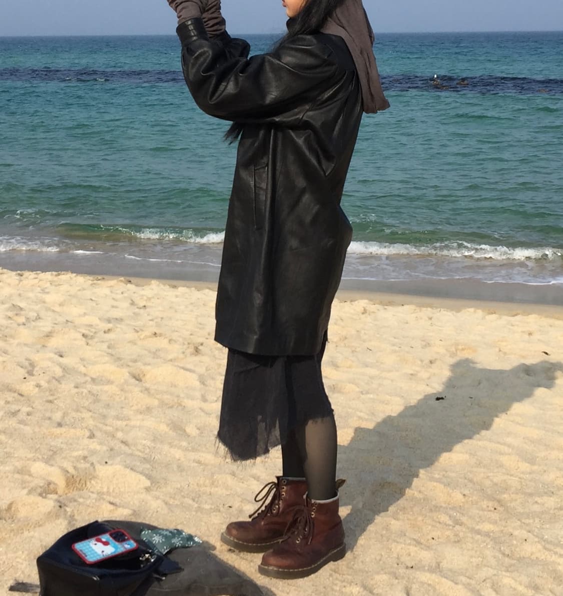 리얼레더 하이넥 카코트 상품이미지2