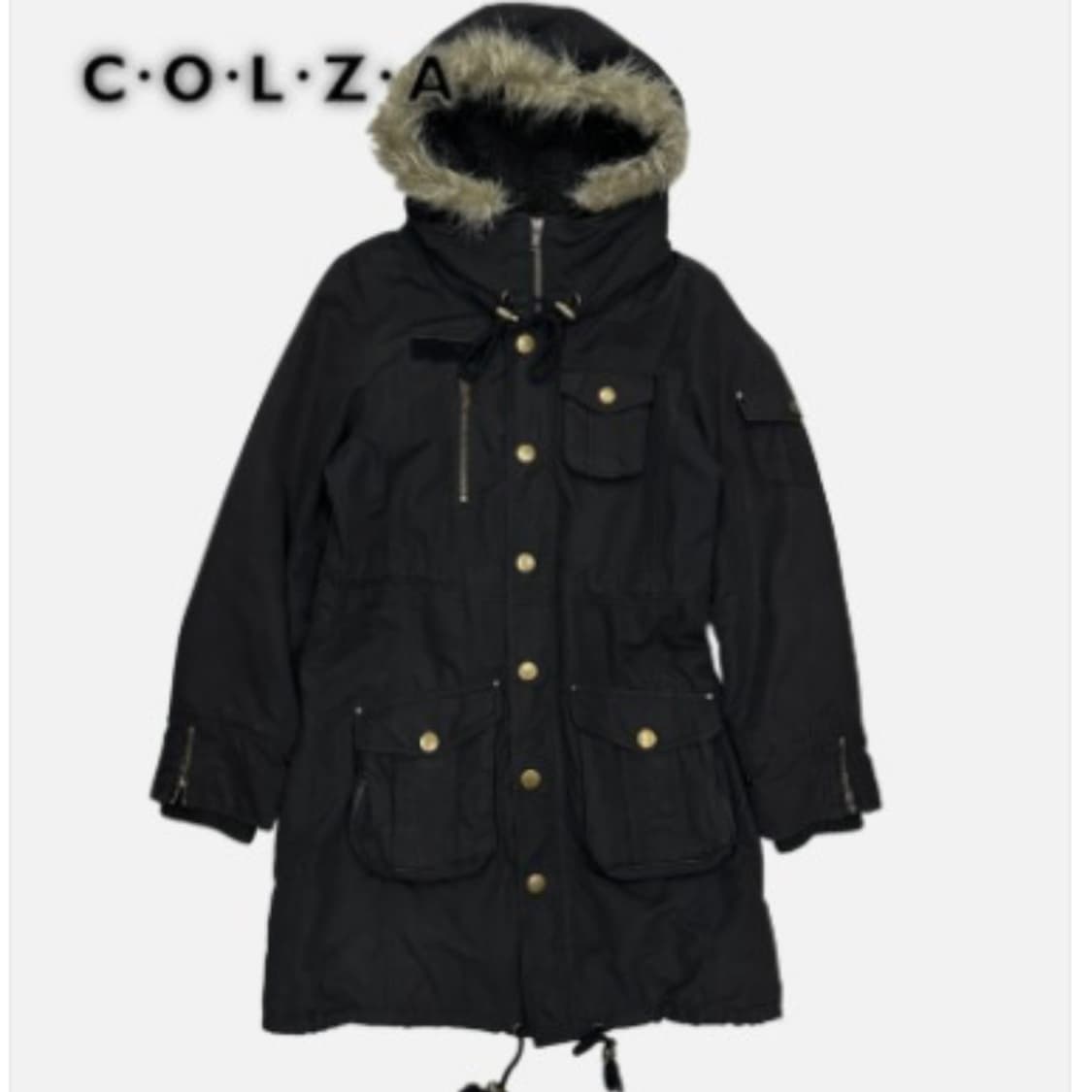 COLZA black fur hood field parka 상품이미지1
