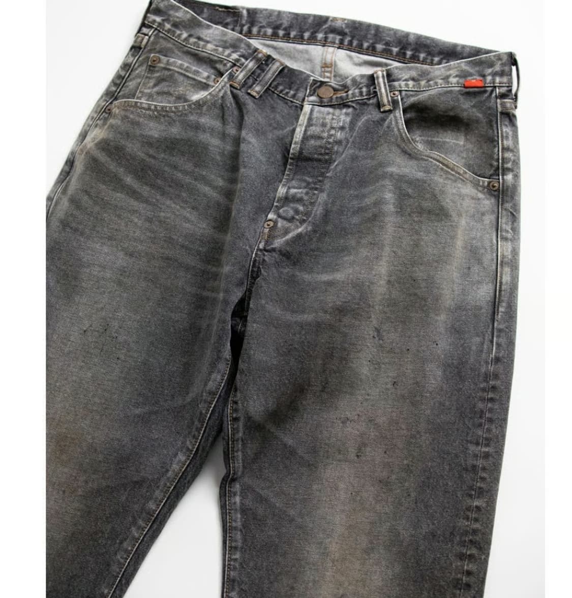 [32]아나크로놈 25ss 레귤러 테이퍼드 데님 워시드 블랙 상품이미지1