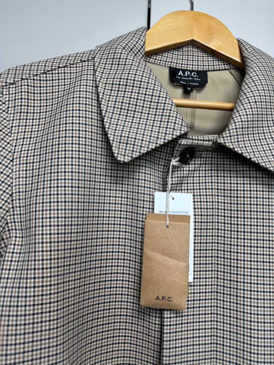 APC 아페쎄 남성 체크 맥코트 M 새상품 상품이미지7