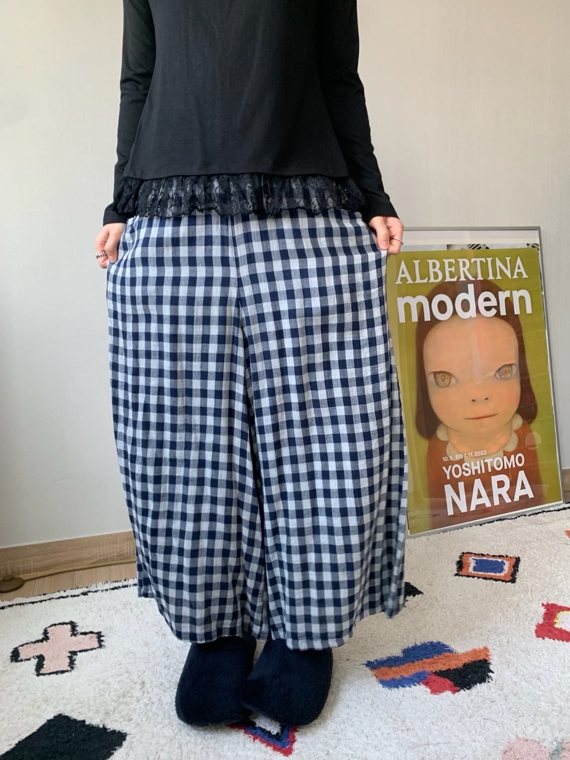ethnic check gauze pants  상품이미지2
