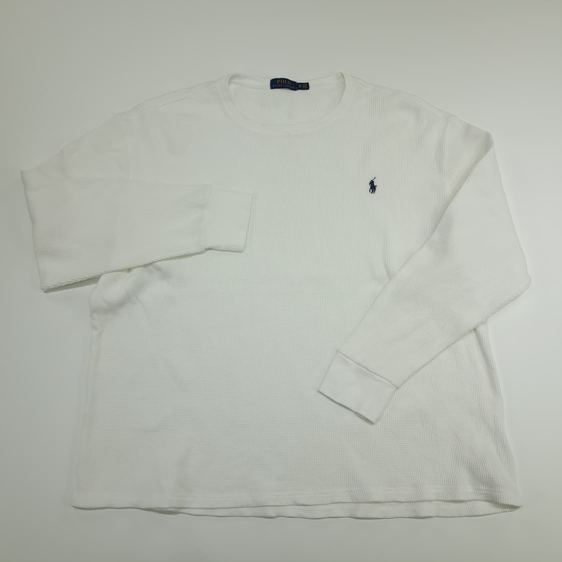 CN726 3XB 폴로 랄프로렌 화이트 와플 니트 긴팔 티셔츠 상품이미지2
