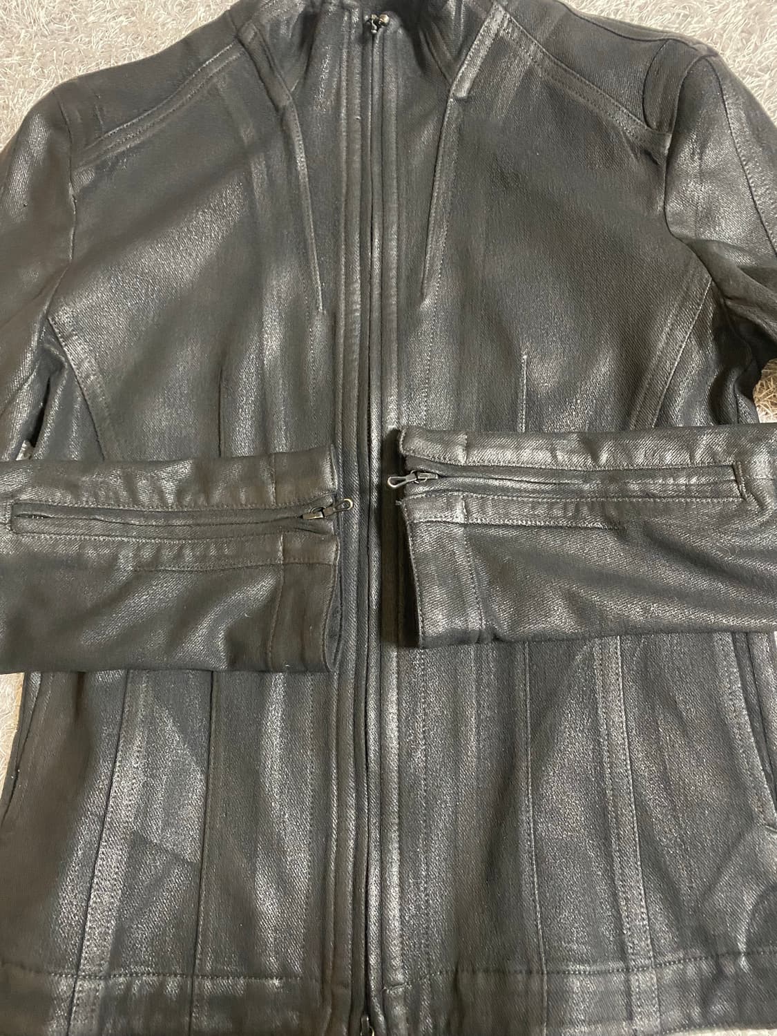 Julius 25/26aw coated cotton knit jacket 상품이미지4