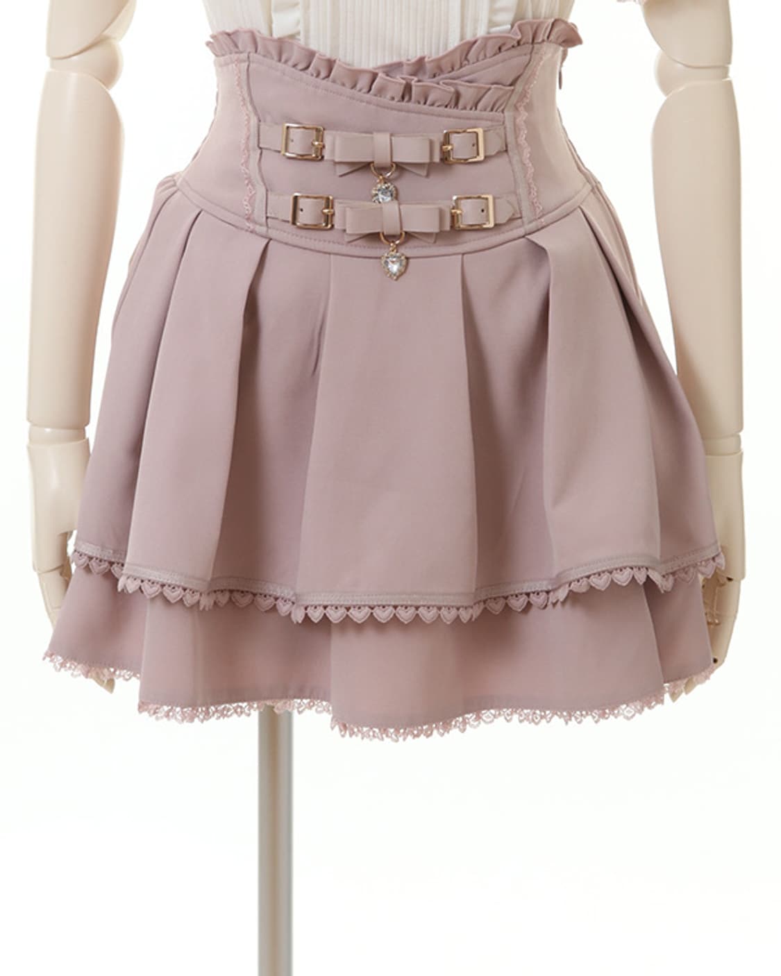 리즈리사 2연벨트 스커트 핑크 미착용 새상품 양산형 지뢰계 상품이미지1