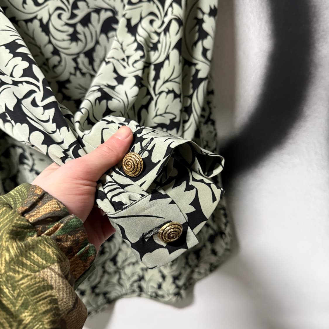 VTG 빈티지 치파오st 차이나카라 패턴 롱 블라우스 셔츠 상품이미지4