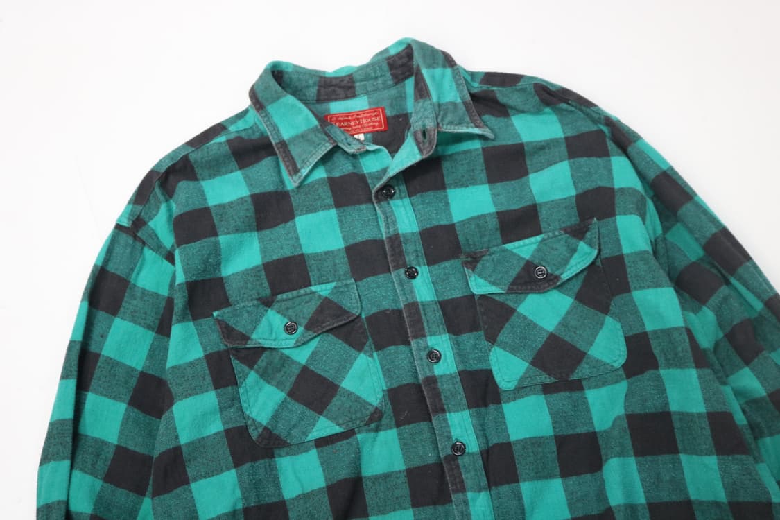 캐니 하우스 빈티지 그린 버팔로 체크 플라넬 셔츠 (L) 상품이미지3