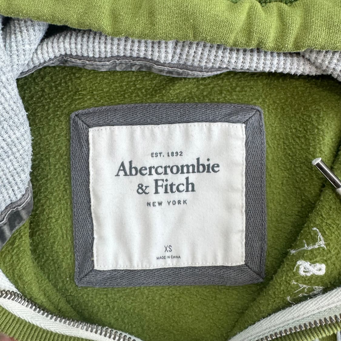 Abercrombie 아베크롬비 사이드로고 그린 후드집업 상품이미지7