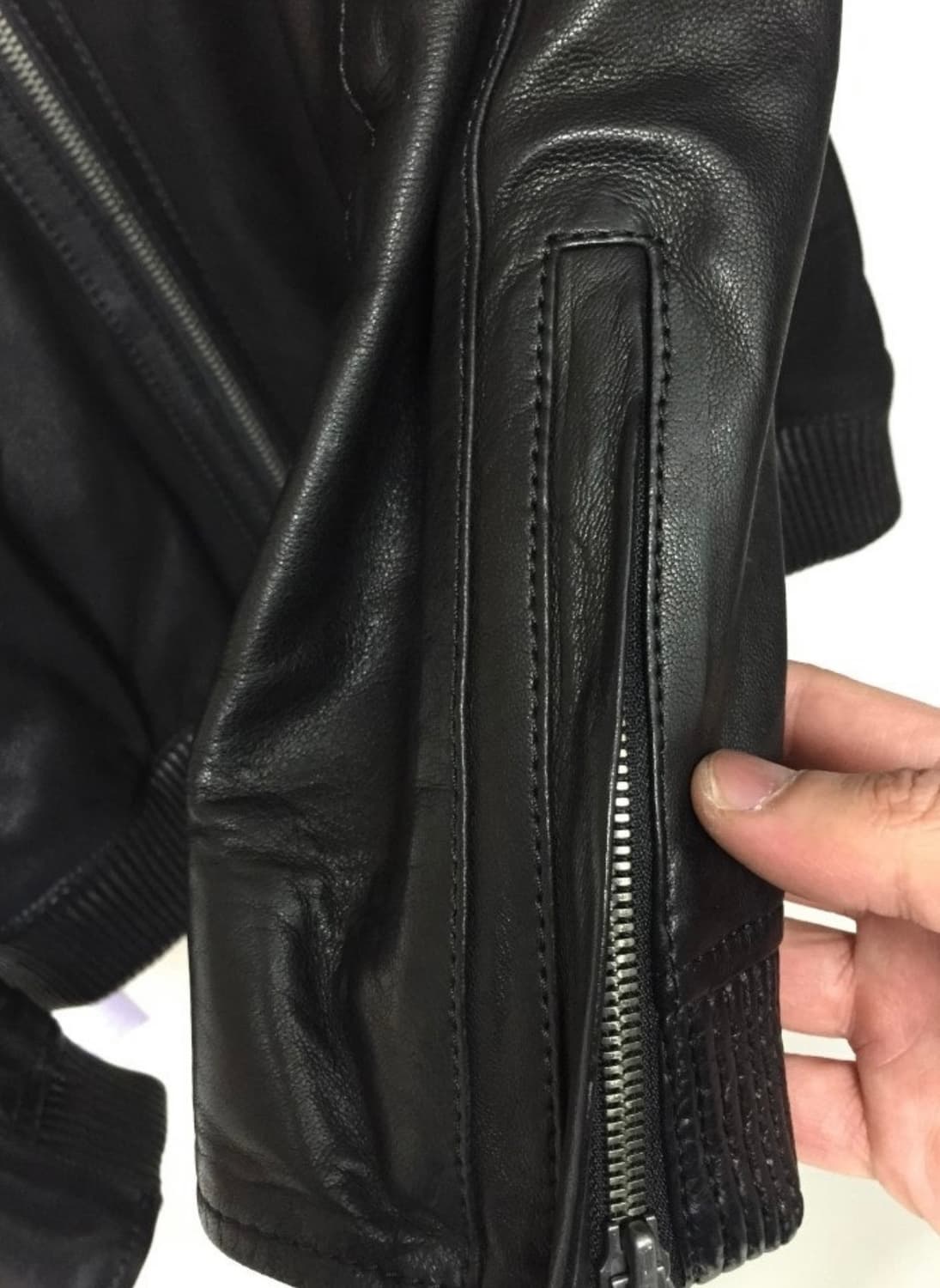 지오지아 앤드지 블루종 MA-1 가죽자켓(L 100) 새상품 상품이미지3