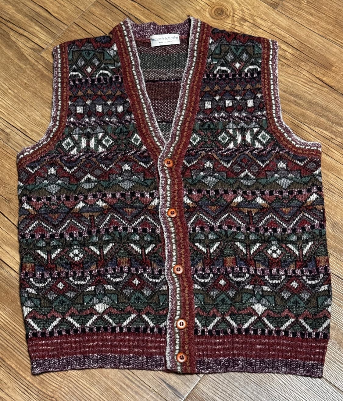[M] Fantasie di Settembre 에스닉 패턴 니트 조끼 상품이미지2