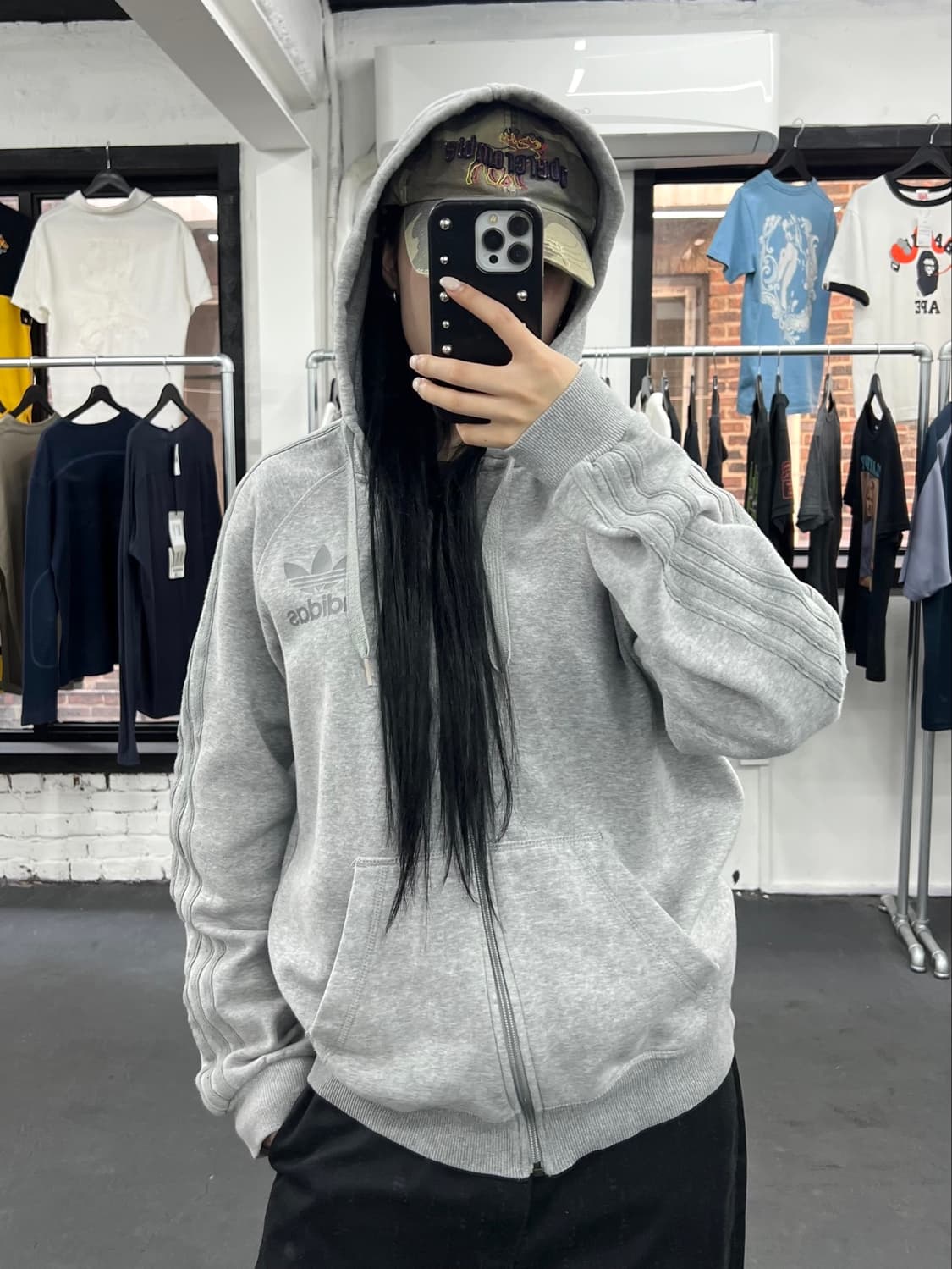 아디다스 파이어버드 그레이 후드집업 상품이미지4
