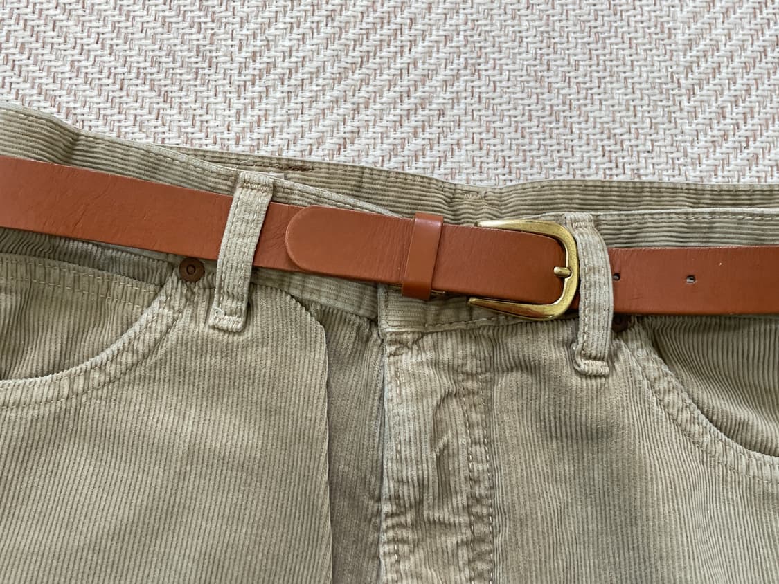 빈티지 웨스턴 자수 골드버클 브라운 벨트 상품이미지3