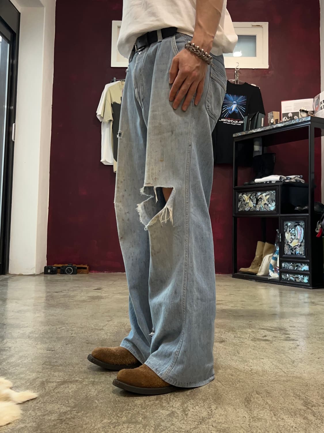 70s Levis 더티 와이드 플레어핏 데님 팬츠 상품이미지2