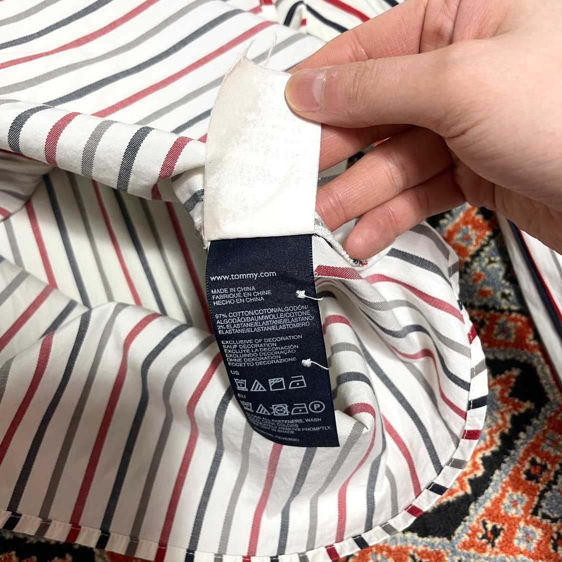 타미힐피거 3색 스트라이프 슬림핏 셔츠 여성4 상품이미지6