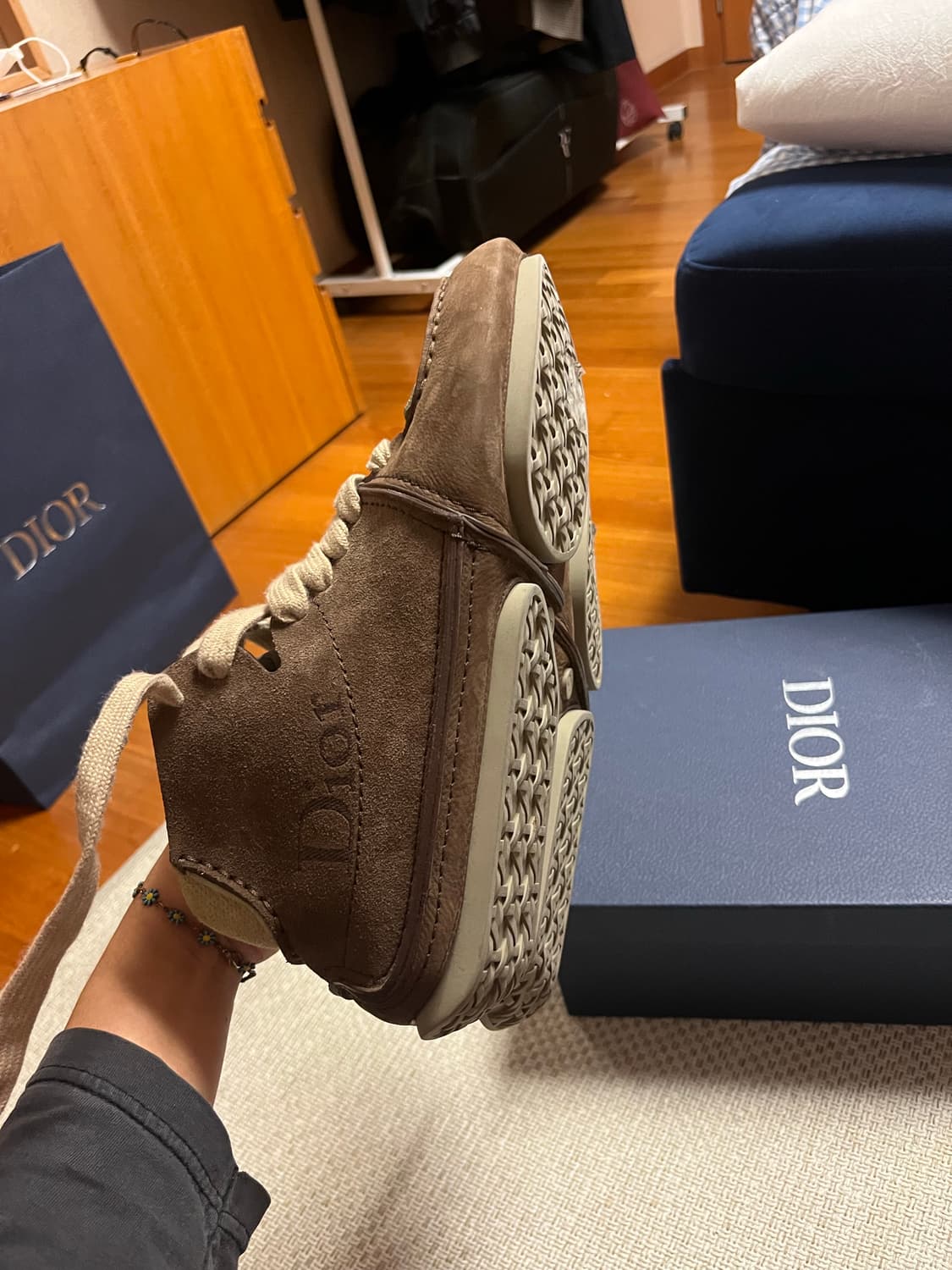 디올 조나단 앤더슨 로디  roadie 레이스업 부츠 43 브라운 상품이미지4