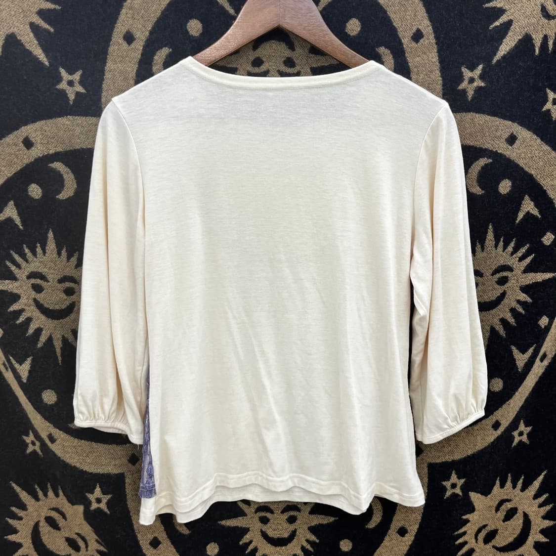 빈티지 모리 핀터걸 펀칭 오리엔탈 뜨개 레이스 7부 반팔티 K0067 상품이미지4