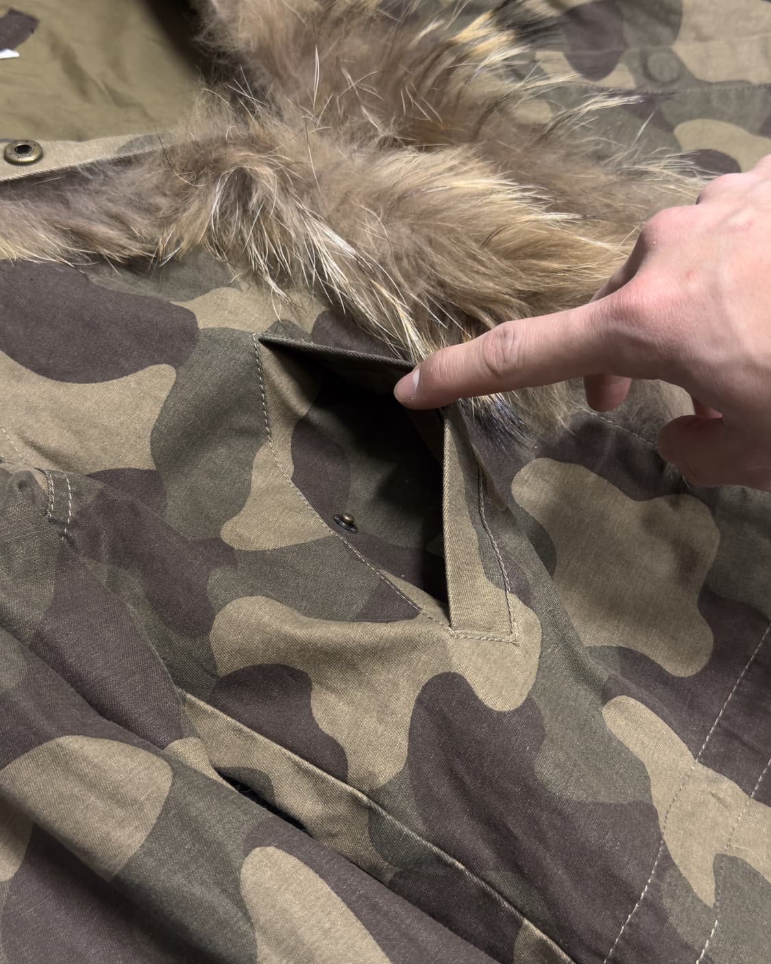 Y2K Faux Fur-Trim Camo Parka 상품이미지6