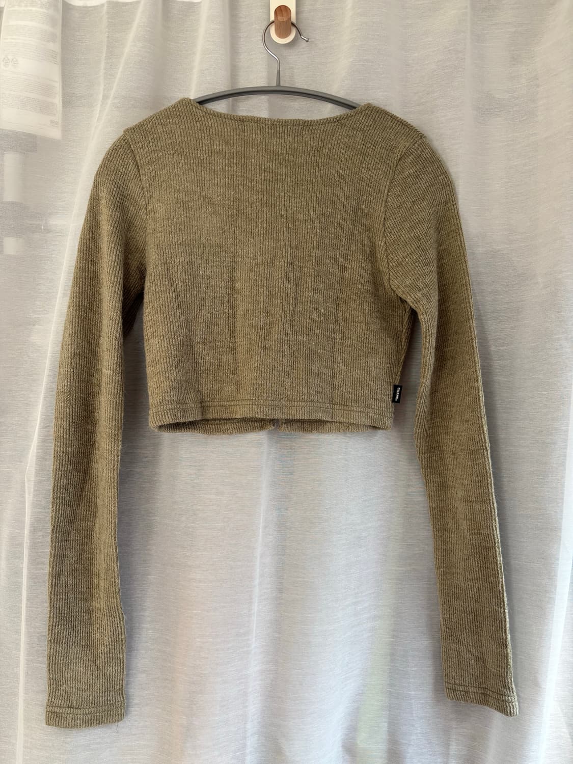 크랭크 니트 워머 가디건 카키 상품이미지2