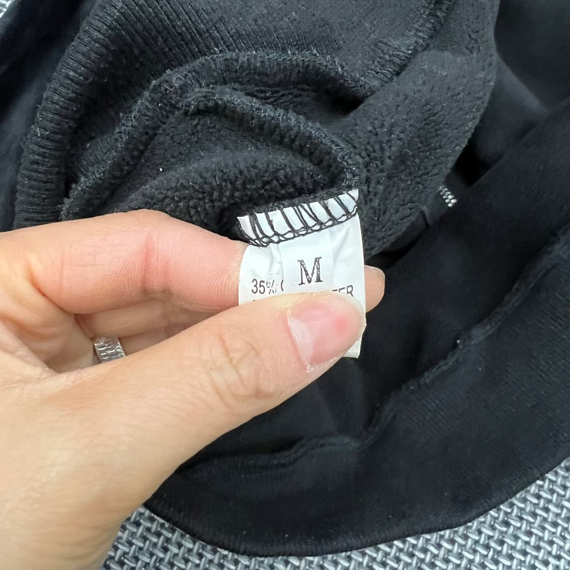 착샷O 빈티지 펑크 큐빅 레터링 벨벳 후드집업 상품이미지3