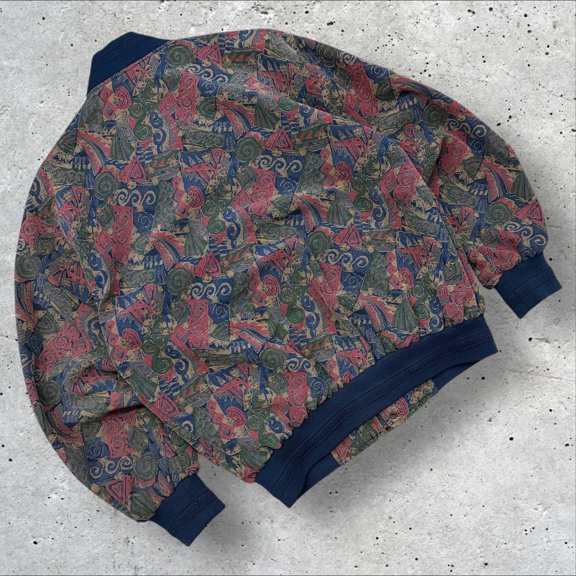 [L] 93s 발렌시아가 빈티지 패턴 실크 봄버 자켓 B709 상품이미지2